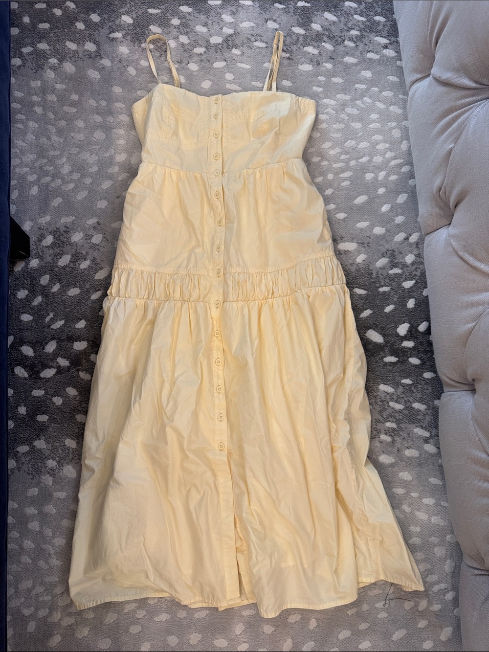 Quince Pale Yellow Button-Front Midi Sundress